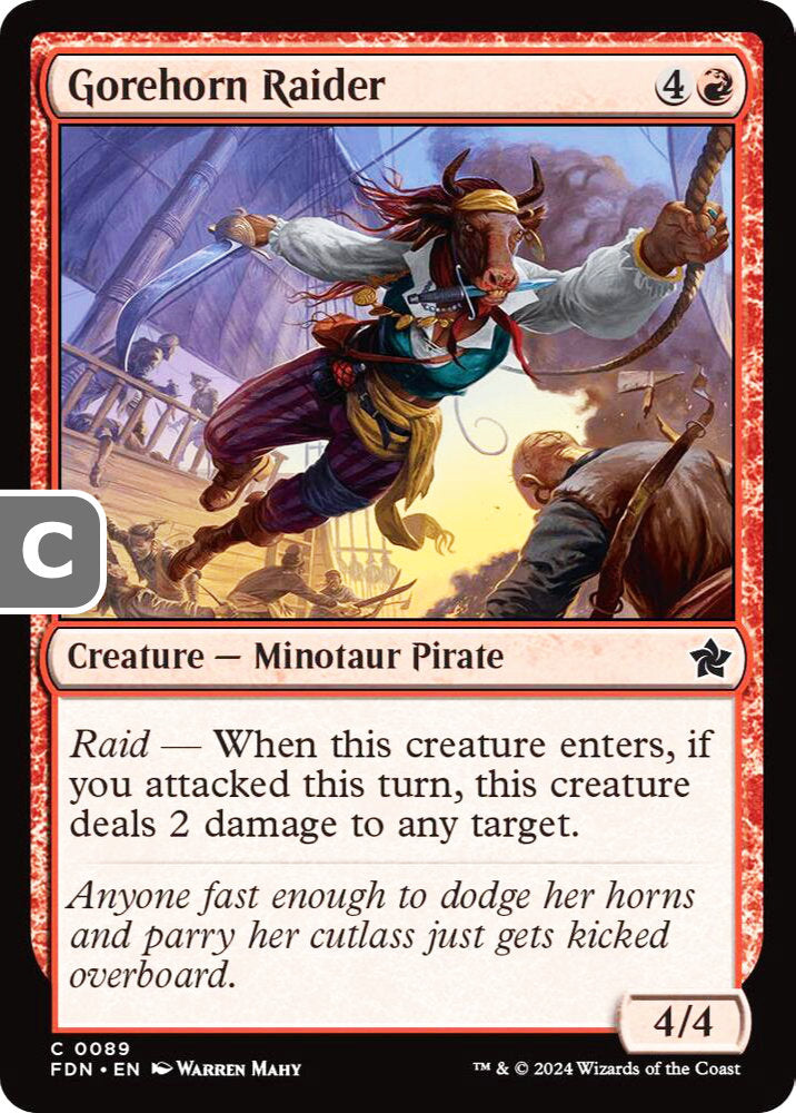 Gorehorn Raider FDN Creature Minotaur Pirate NM