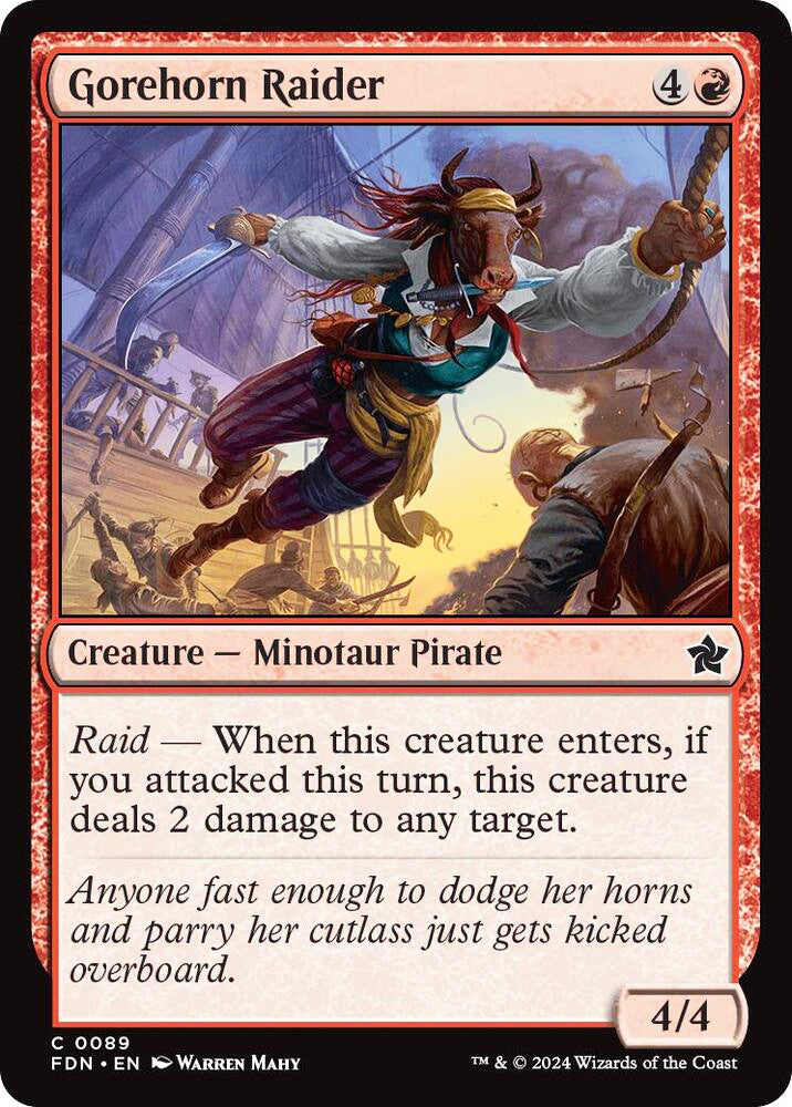 Gorehorn Raider FDN Creature Minotaur Pirate NM