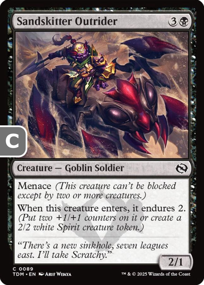 Sandskitter Outrider TDM Creature Goblin Soldier NM