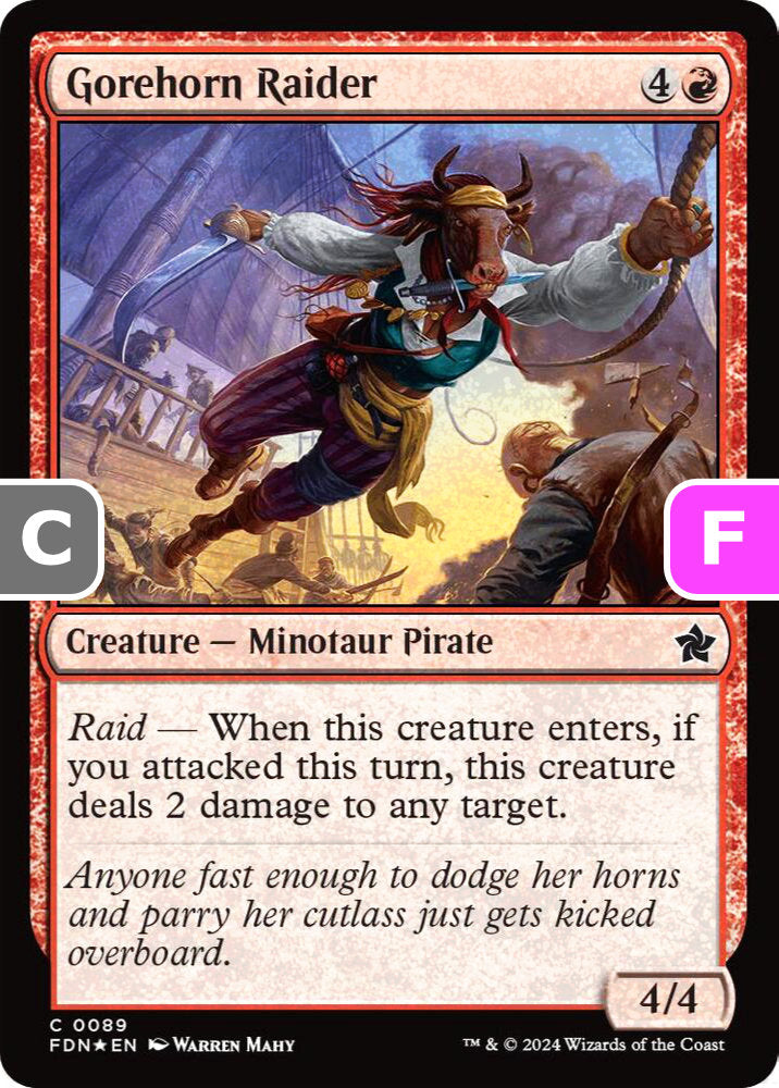 Gorehorn Raider FDN Creature Minotaur Pirate *Foil* NM