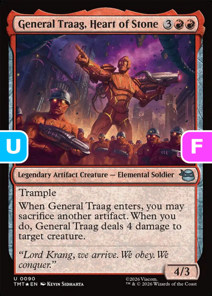 General Traag, Heart of Stone TMT Legendary Artifact Creature Elemental Soldier *Foil* NM