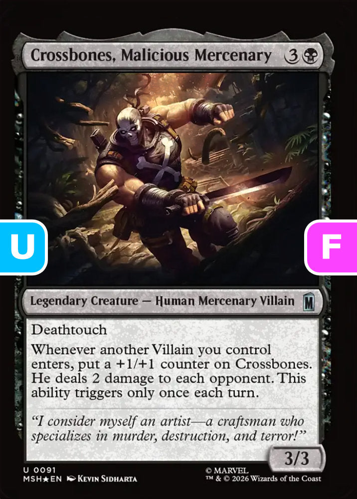 Crossbones, Malicious Mercenary MSH Legendary Creature Human Mercenary Villain *Foil* NM