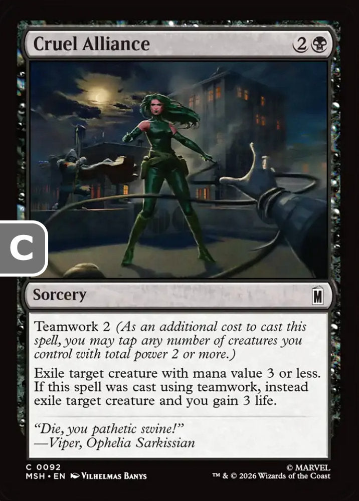 Cruel Alliance MSH Sorcery  NM