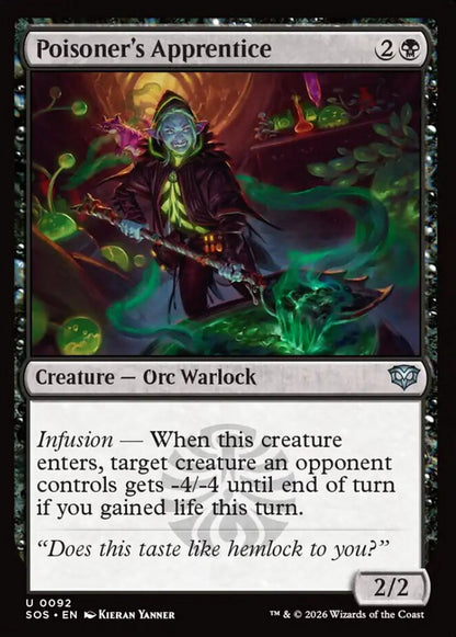 Poisoner's Apprentice SOS Creature Orc Warlock NM