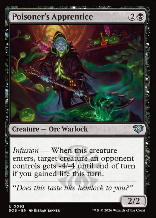 Poisoner's Apprentice SOS Creature Orc Warlock NM
