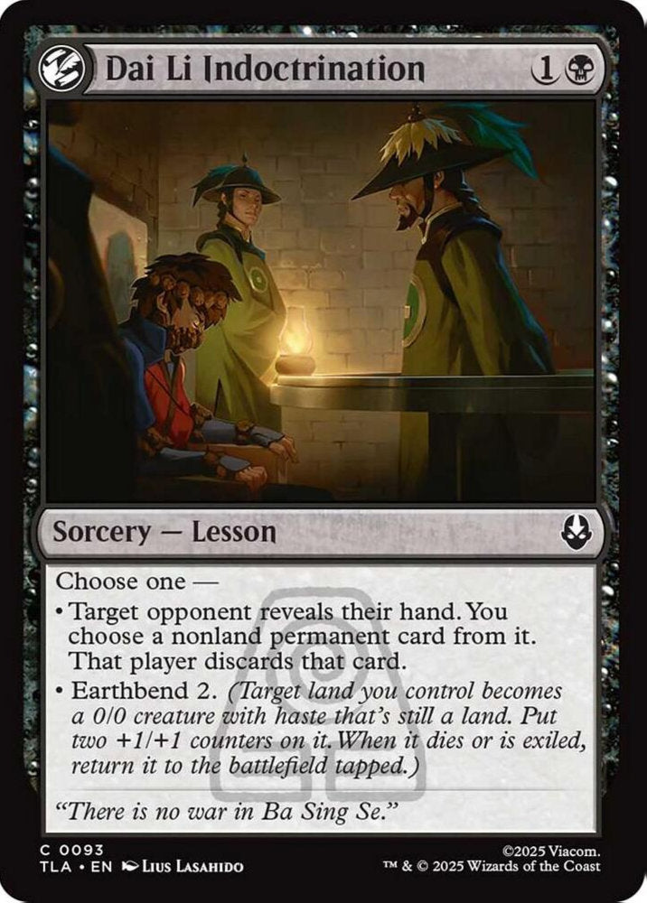 Dai Li Indoctrination TLA Sorcery Lesson NM