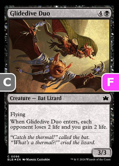 Glidedive Duo BLB Creature Bat Lizard *Foil* NM