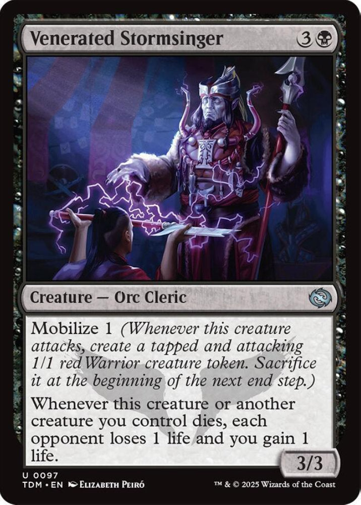 Venerated Stormsinger TDM Creature Orc Cleric NM