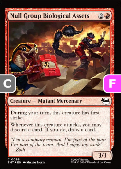 Null Group Biological Assets TMT Creature Mutant Mercenary *Foil* NM