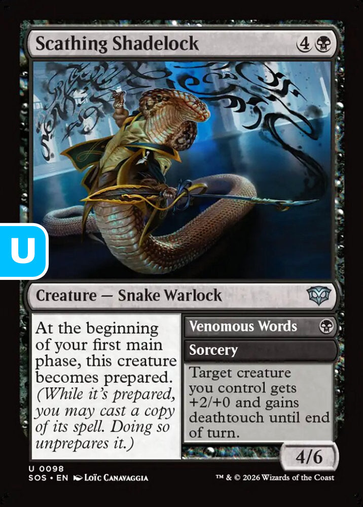 Scathing Shadelock SOS Creature Snake Warlock NM