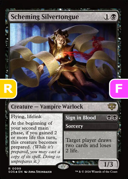 Scheming Silvertongue SOS Creature Vampire Warlock *Foil* NM