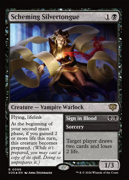 Scheming Silvertongue SOS Creature Vampire Warlock *Foil* NM
