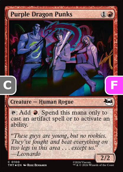 Purple Dragon Punks TMT Creature Human Rogue *Foil* NM