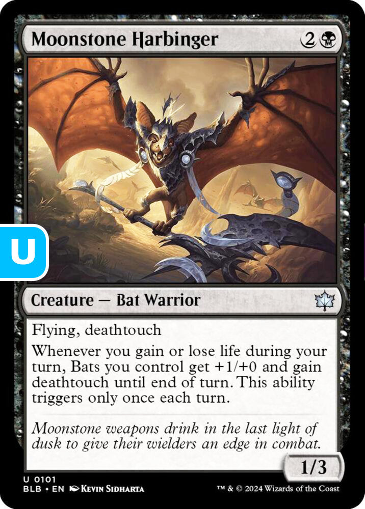 Moonstone Harbinger BLB Creature Bat Warrior NM