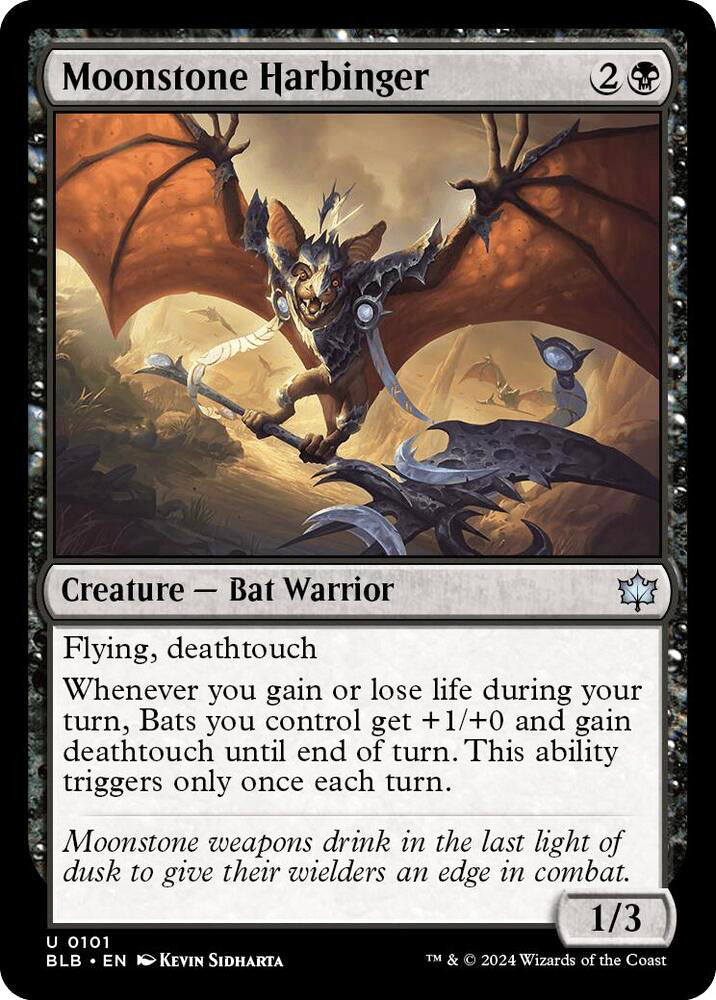 Moonstone Harbinger BLB Creature Bat Warrior NM