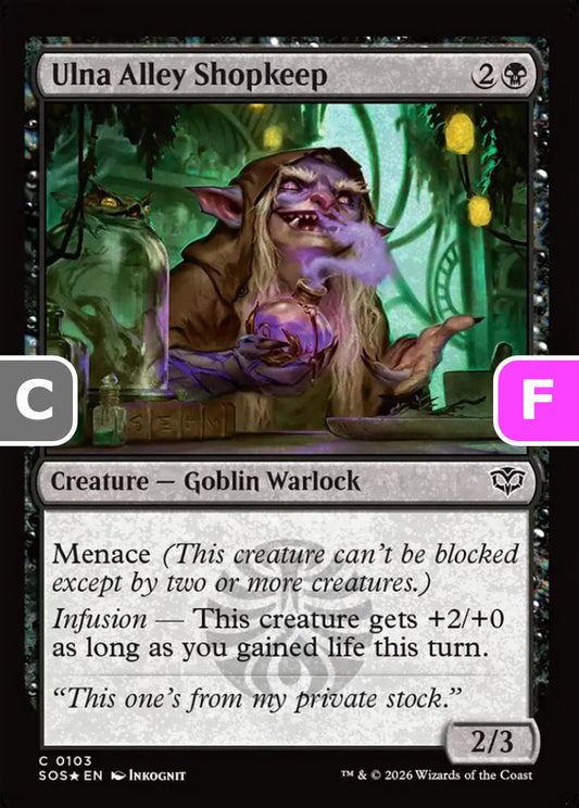 Ulna Alley Shopkeep SOS Creature Goblin Warlock *Foil* NM