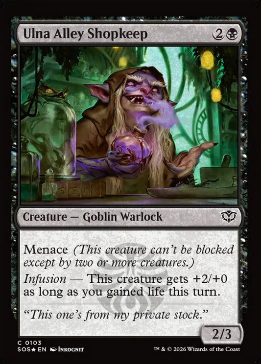 Ulna Alley Shopkeep SOS Creature Goblin Warlock *Foil* NM