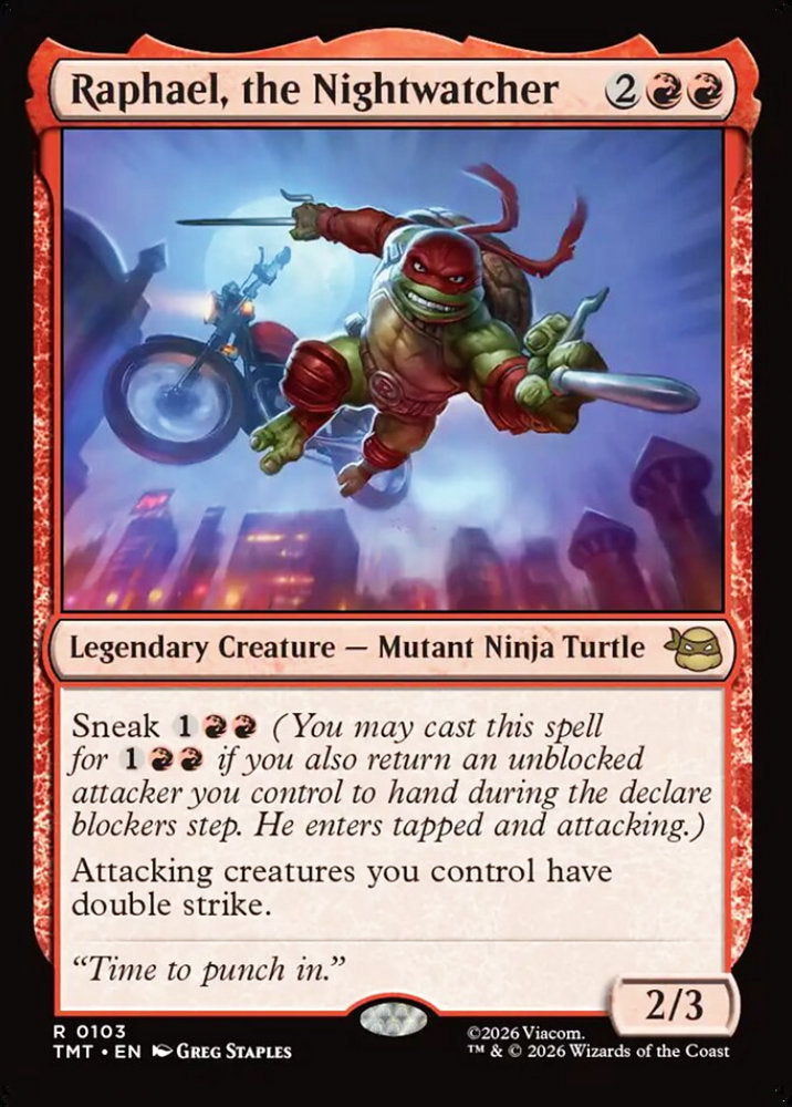 Raphael, the Nightwatcher TMT Legendary Creature Mutant Ninja Turtle NM