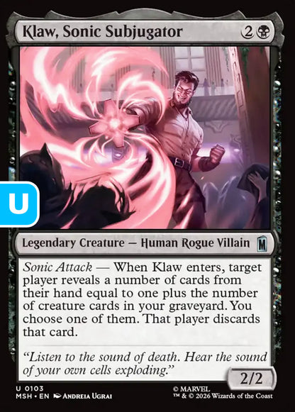 Klaw, Sonic Subjugator MSH Legendary Creature Human Rogue Villain NM