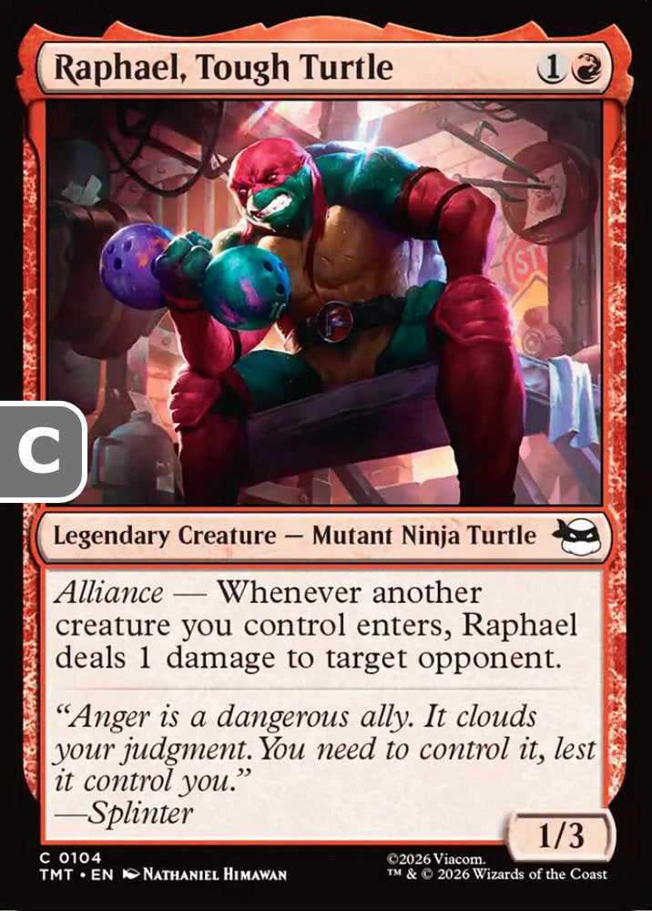 Raphael, Tough Turtle TMT Legendary Creature Mutant Ninja Turtle NM