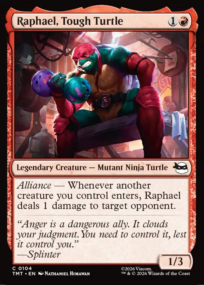 Raphael, Tough Turtle TMT Legendary Creature Mutant Ninja Turtle NM