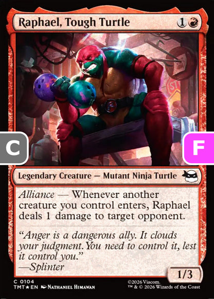 Raphael, Tough Turtle TMT Legendary Creature Mutant Ninja Turtle *Foil* NM