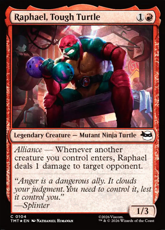 Raphael, Tough Turtle TMT Legendary Creature Mutant Ninja Turtle *Foil* NM