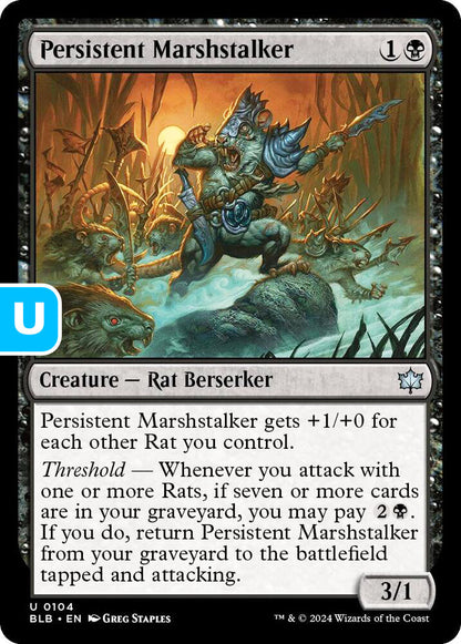 Persistent Marshstalker BLB Creature Rat Berserker NM