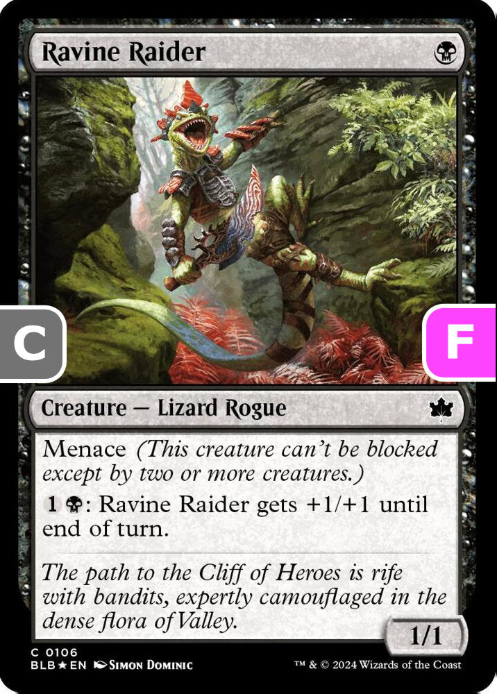 Ravine Raider BLB Creature Lizard Rogue *Foil* NM