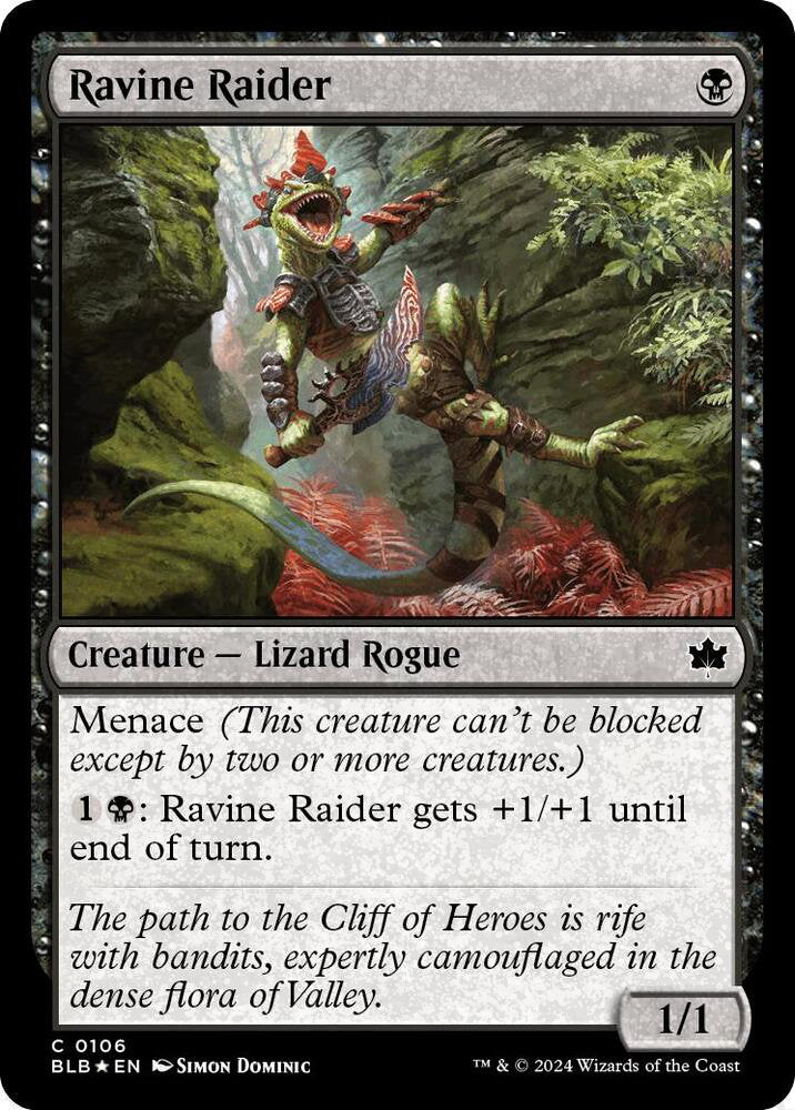 Ravine Raider BLB Creature Lizard Rogue *Foil* NM