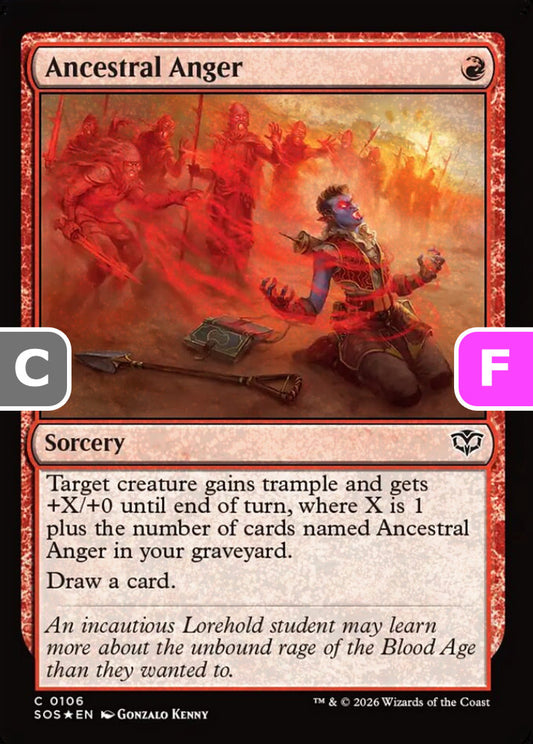 Ancestral Anger SOS Sorcery  *Foil* NM