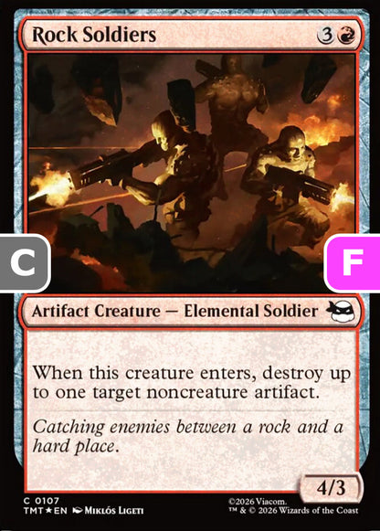 Rock Soldiers TMT Artifact Creature  Elemental Soldier *Foil* NM