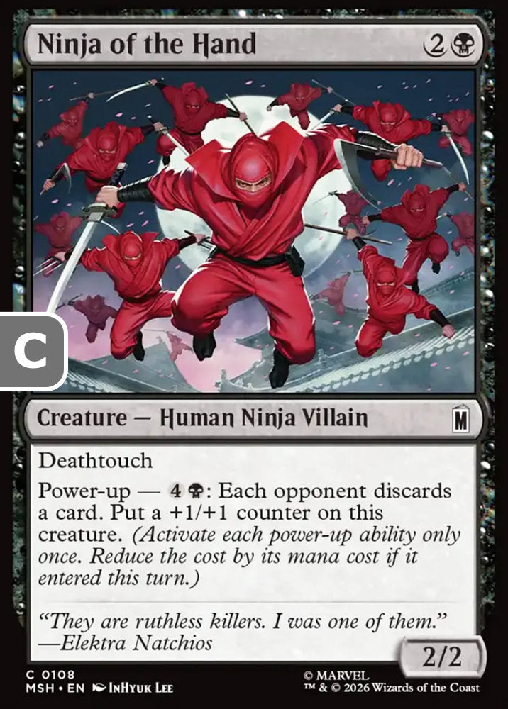 Ninja of the Hand MSH Creature Human Ninja Villain NM