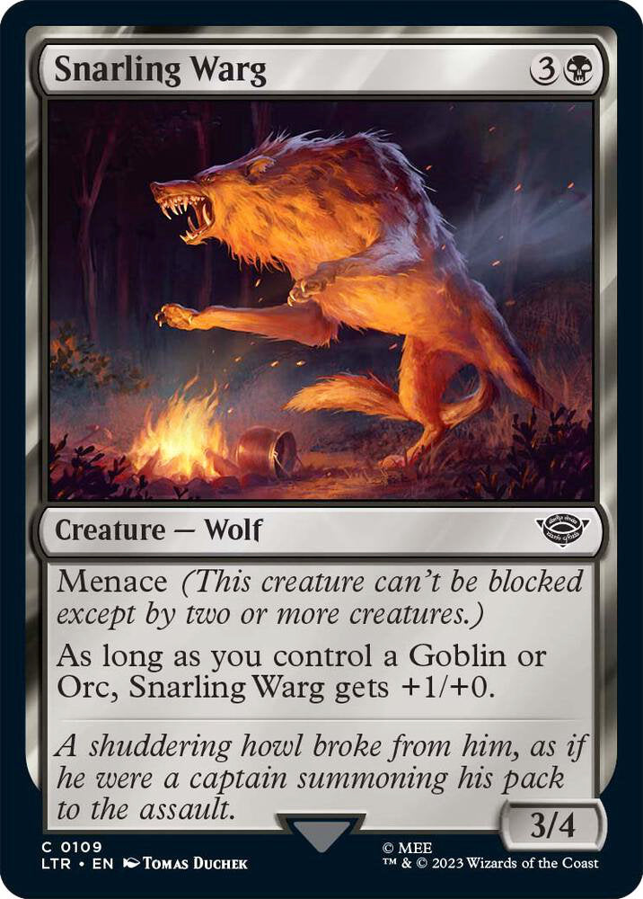 Snarling Warg LTR Creature Wolf NM