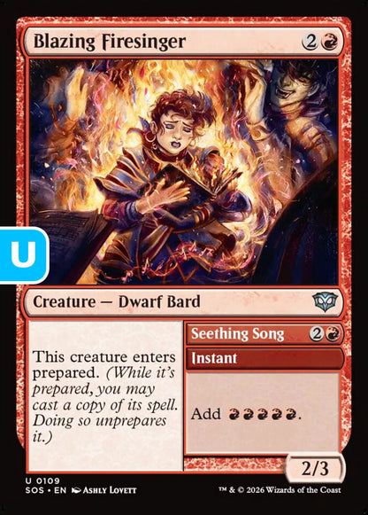 Blazing Firesinger SOS Creature Dwarf Bard NM