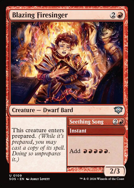 Blazing Firesinger SOS Creature Dwarf Bard NM