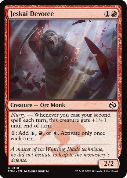 Jeskai Devotee TDM Creature Orc Monk NM