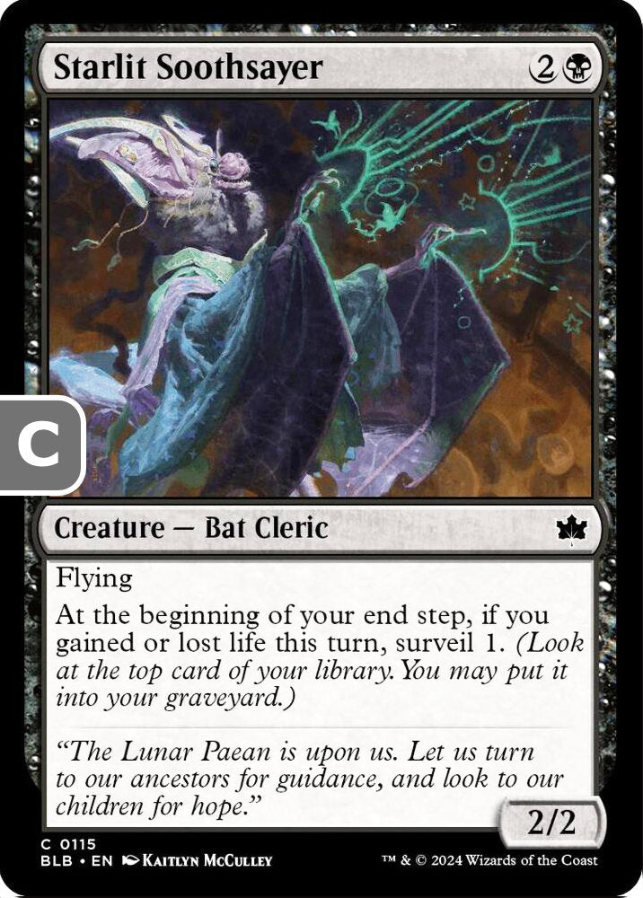 Starlit Soothsayer BLB Creature Bat Cleric NM