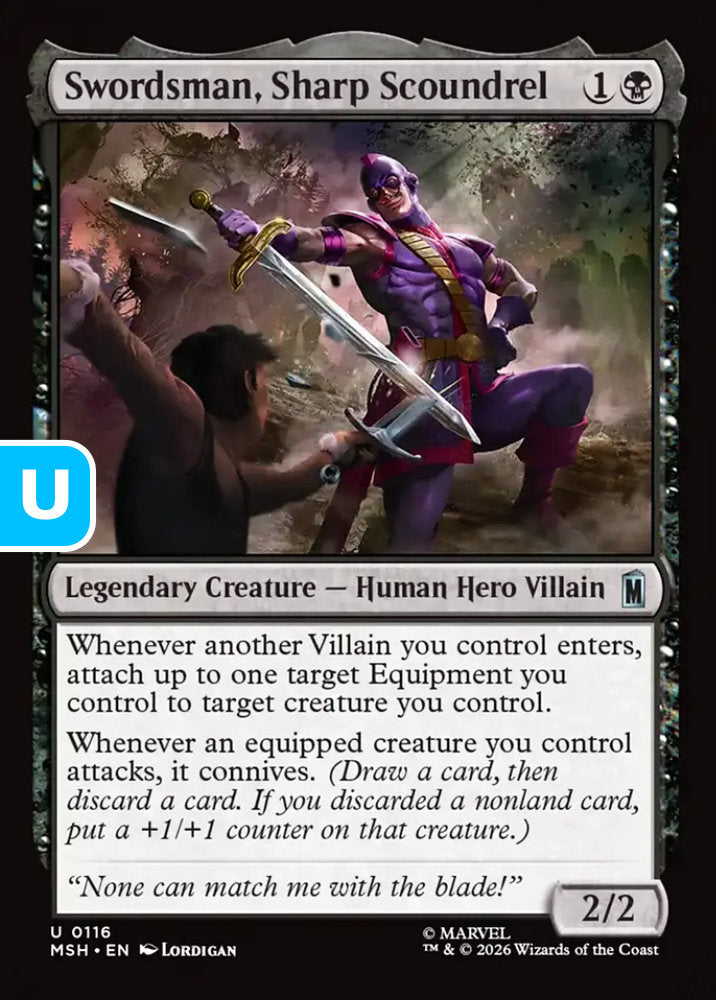 Swordsman, Sharp Scoundrel MSH Legendary Creature Human Hero Villain NM