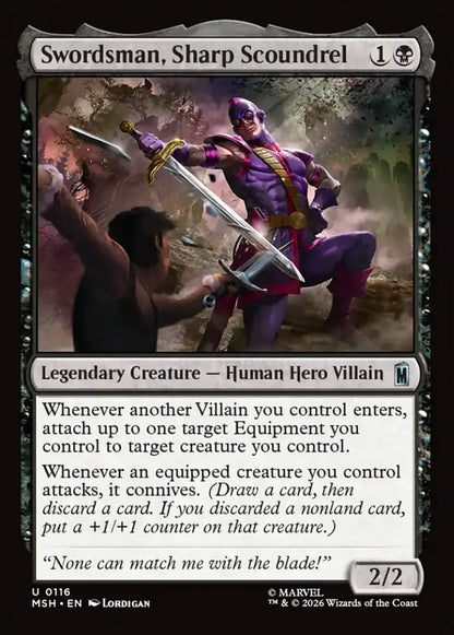 Swordsman, Sharp Scoundrel MSH Legendary Creature Human Hero Villain NM
