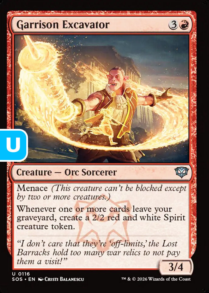 Garrison Excavator SOS Creature Orc Sorcerer NM