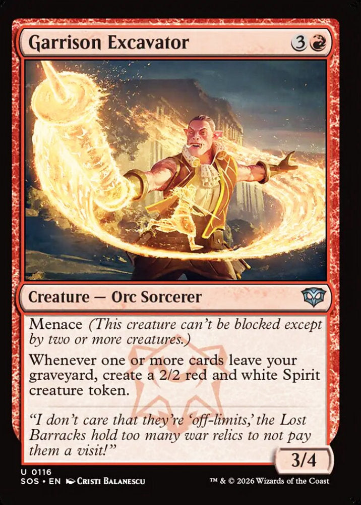 Garrison Excavator SOS Creature Orc Sorcerer NM
