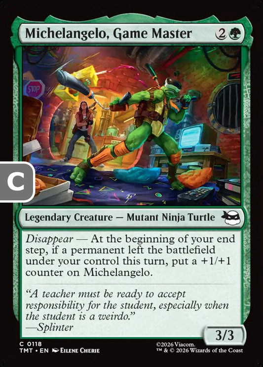 Michelangelo, Game Master TMT Legendary Creature Mutant Ninja Turtle NM