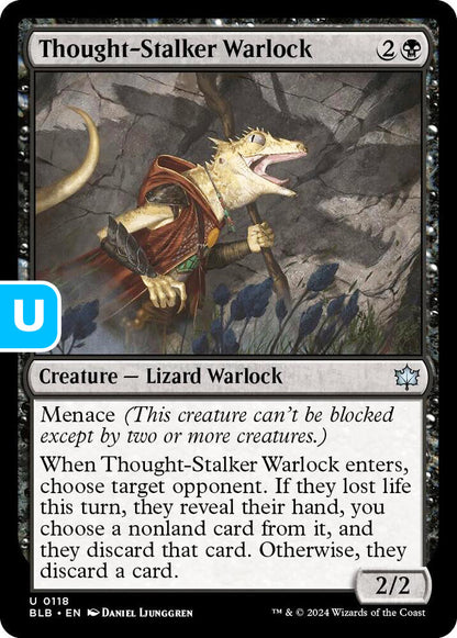Thought-Stalker Warlock BLB Creature Lizard Warlock NM