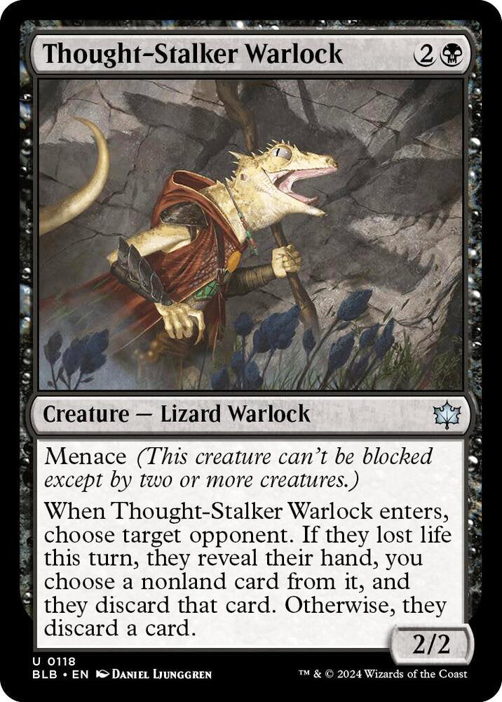 Thought-Stalker Warlock BLB Creature Lizard Warlock NM