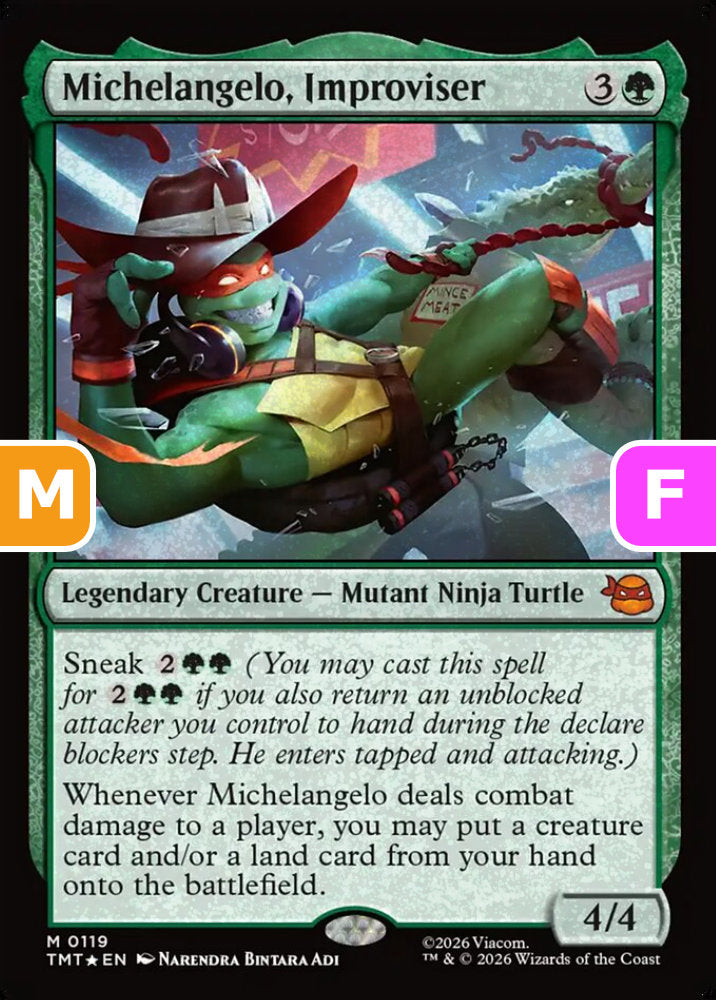 Michelangelo, Improviser TMT Legendary Creature Mutant Ninja Turtle *Foil* NM