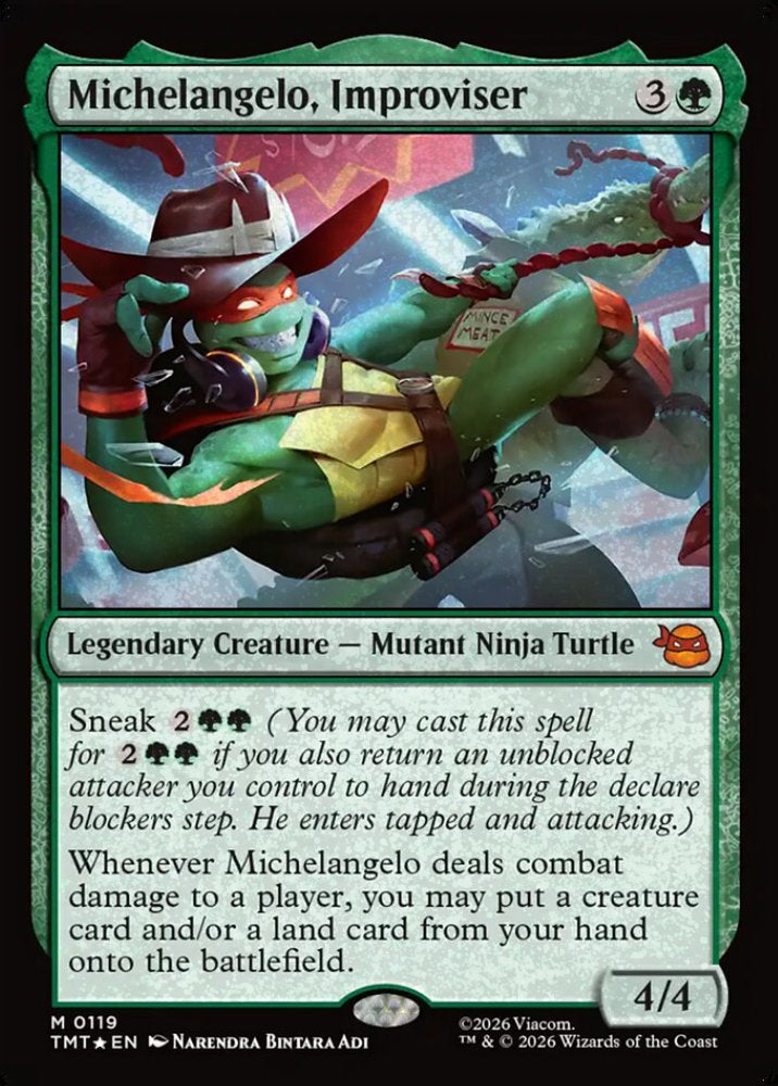 Michelangelo, Improviser TMT Legendary Creature Mutant Ninja Turtle *Foil* NM