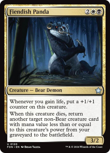 Fiendish Panda FDN Creature Bear Demon NM