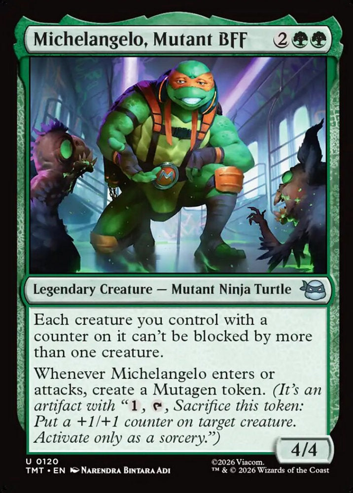 Michelangelo, Mutant BFF TMT Legendary Creature Mutant Ninja Turtle NM