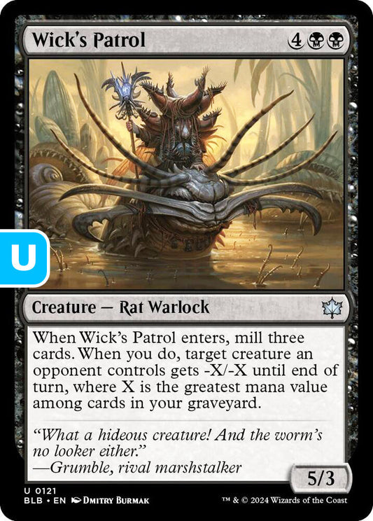 Wick's Patrol BLB Creature Rat Warlock NM